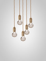 Crystal Bulb Chandelier 5 Piece