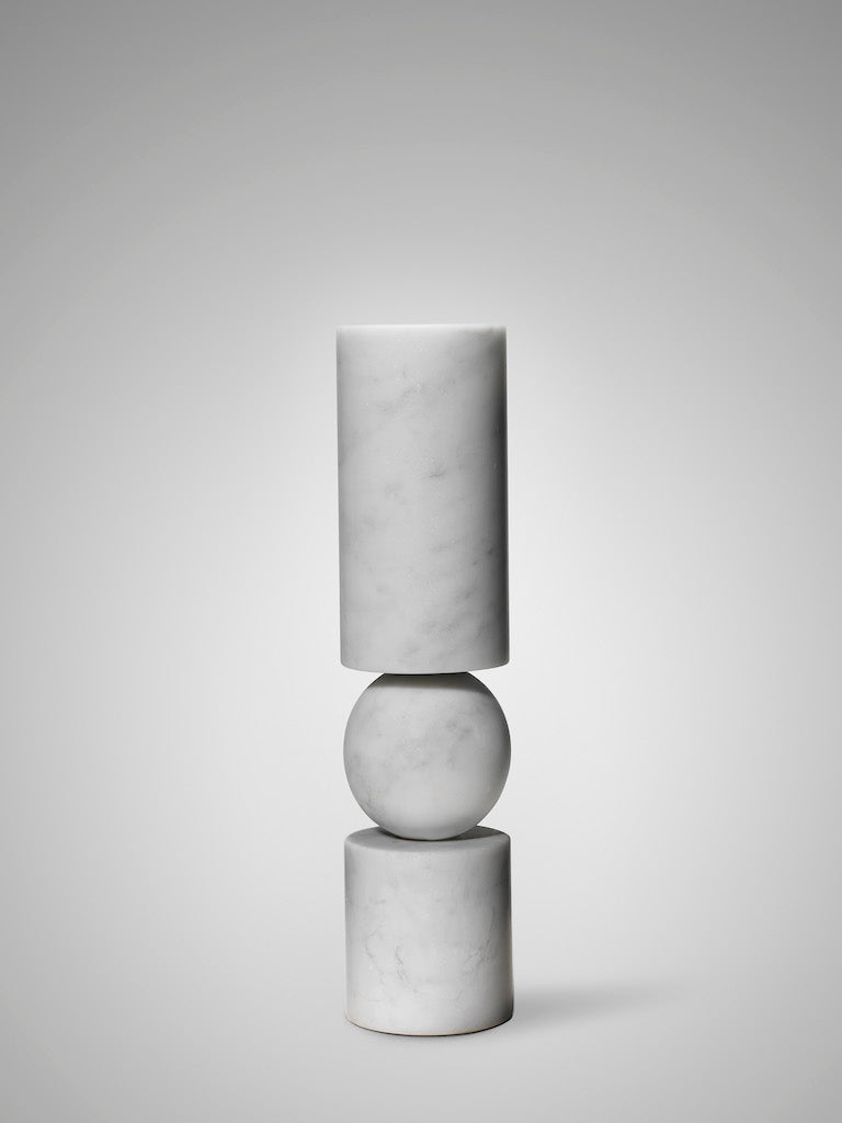 Fulcrum Candlestick White Marble